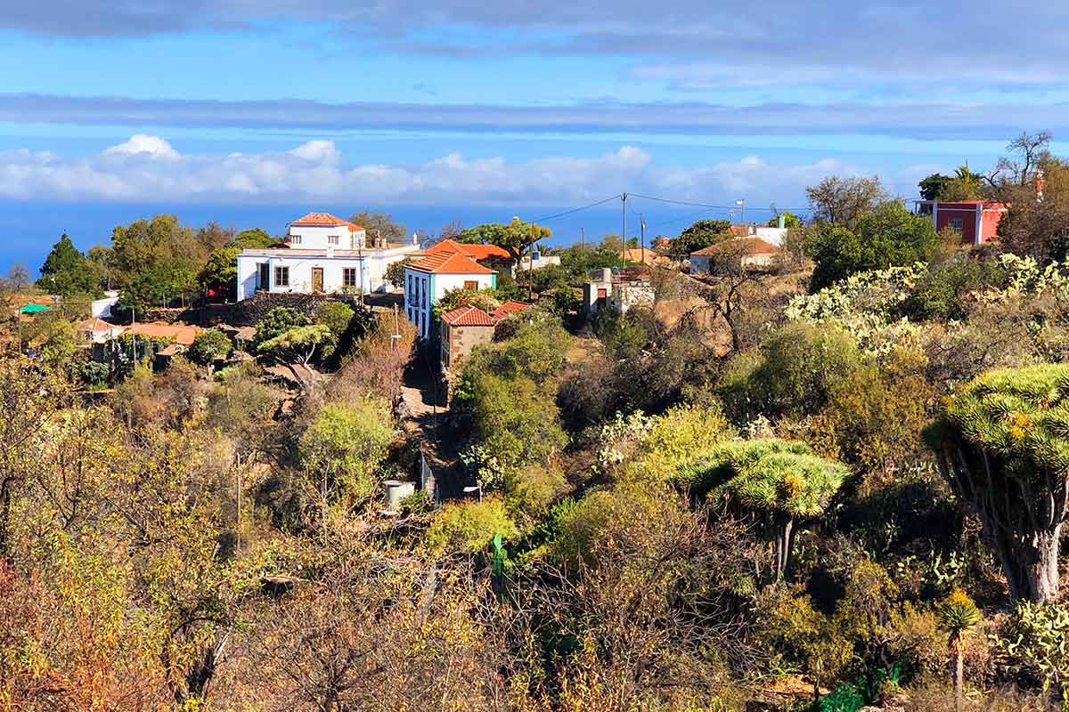 El pueblo Las Tricias en el noroeste de La Palma