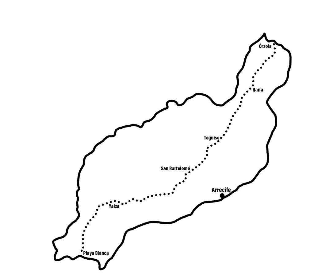Mapa Lanzarote GR 131 - Camino del Guanche